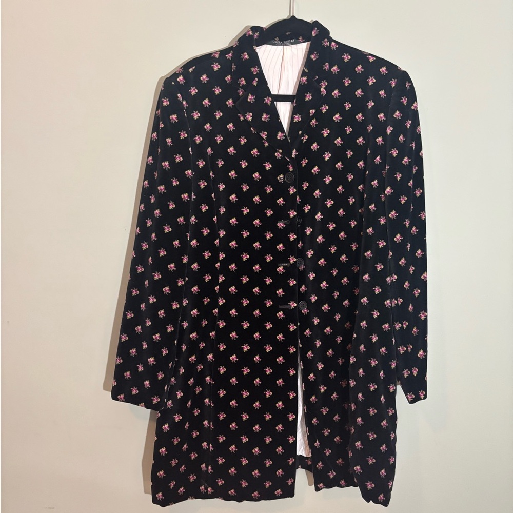 Laura Ashley Black Jacket with Pink Floral Print